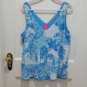 Lilly Pulitzer Blue and White Tank Top